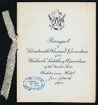 BANQUET OF SEVENTEENTH ANNUAL CONVENTION [held by] WHOLESALE SADDLERY ASSOCIATION OF THE UNITED STATES [at] "AUDITORIUM HOTEL, (?CHICAGO, IL?)" (HOTEL;)