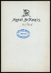 MENU [held by] ST. REGIS HOTEL [at] "NEW YORK, NY" (HOTEL;)