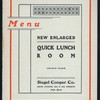 LUNCH [held by] SIEGEL COOPER CO. [at] "SIXTH AVENUE BETWEEN 18TH AND 19TH STREETS, NEW YORK, NY" (REST;)