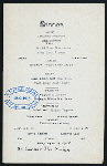 DAILY MENU, DINNER [held by] ST. SAUVEUR [at] "BAR HARBOR, ME" ([REST?];)