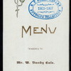 DINNER [held by] FRIENDS OF MR. W. BUNDY COLE [at] "THE AMERICAN CLUB, CITY OF MEXICO" (FOR;)
