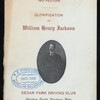 GLORIFICATION OA WILLIAM HENRY JACKSON [held by] CEDAR PARK DRIVING CLUB [at] CEDAR PARK DRIVING CLUB? (OTHER (PRIVATE CLUB?);)