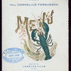DINNER IN HONOR OF CORNELIUS FERGUESON [held by] LOBSTER CLUB [at] "FORT LOWRY HOTEL, BATH BEACH, NY" (HOTEL;)