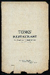 DAILY MENU [held by] TONK'S RESTAURANT [at] "6 PARK PLACE, NEW YORK" (REST;)