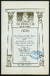 DINNER [held by] THE SPHINX CLUB [at] "WALDORF-ASTORIA, NEW YORK" (HOTEL;)
