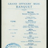 BANQUET [held by] GRAND OFFICERS' MESS [at] "BALMORAL ROOMS, TROCADERO RESTAURANT, LONDON, ENGLAND" (FOR];)