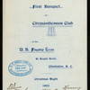 FIRST BANQUET [held by] CHRYSANTHEMUM CLUB OF THE U.S. FLAGSHIP TEXAS [at] "ARGYLE HOTEL; CHARLESTON, SC" (HOTEL;)