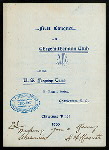 FIRST BANQUET [held by] CHRYSANTHEMUM CLUB OF THE U.S. FLAGSHIP TEXAS [at] "ARGYLE HOTEL; CHARLESTON, SC" (HOTEL;)