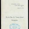 RECEPTION [held by] MR. AND MRS. H. TATTON SYKES' [at] "ALEXANDRA HOTEL, HYDE PARK CORNER S.W. [LONDON, ENGLAND]" (FOR;)