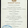 DINNER [held by] WINDSOR CASTLE [at] "WINDSOR CASTLE, ENGLAND" (FOR;)