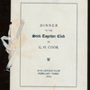 DINNER TO STICK TOGETHR CLUB [held by] G.H.COOK [at] LINCOLN CLUB (NEW YORK?) (OTHER (PRIVATE CLUB?);)