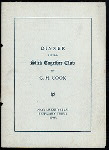 DINNER TO THE STICK TOGETHER CLUB [held by] G.H.COOK [at] LINCOLN CLUB - NY (CLUB;)
