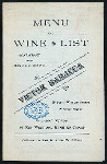 COMPLETE MENU [held by] VICTOR BARACCA REST; [at] "NEW YORK, NY" (REST;)