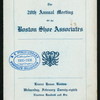 20TH ANNUAL MEETING [held by] BOSTON SHOE ASSOCIATES [at] "REVERE HOUSE,BOSTON,MASS." (REST;)