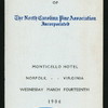 BANQUET [held by] NORTH CAROLINA PINE ASSOCIATION INC. [at] "MONTICELLO HOTEL,NORFOLK,VA;" (HOTEL;)