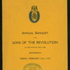 ANNUAL BANQUET [held by] SONS OF THE REVOLUTION IN THE STATE OF NEW YORK [at] "DELMONICO'S, NEW YORK, NY" (REST;)