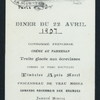 DINNER GIVEN TO HON. HENRY WHITE AND OTHERS] [held by] [COUNT & COUNTESS DE FRANQUEVILLE] [at] "LA MUETTE, [PARIS, FRANCE]" ((OTHER: INN?);)