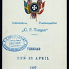 MIDDAG/DINNER [held by] DOBBELTSKRUE POSTDAMPSKIBET [at] "ON BOARD ""C.F. TIETGEN""" (SS;)