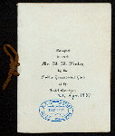 BANQUET TENDERED TO MR. M.M. FINLEY [held by] MOBILE COMMERCIAL CLUB [at] "CAMTHON HOTEL, MOBILE, AL" (HOTEL;)