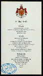 SUPPER IN HONOR OF KING FREDERIK VIII OF DENMARK [held by] KING HAAKON VII [at] "PALAIS ROYAL, CHRISTIANIA, NORWAY [NOW OSLO]" (FOR;)