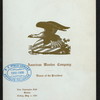 DINNER OF THE PRESIDENT [held by] AMERICAN WOOLEN COMPANY [at] "NEW ALGONQUIN CLUB, BOSTON, MA" ([REST?];)