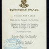 DINNER [held by] KING EDARD VII [at] "BUCKINGHAM PALACE, LONDON,ENGLAND]" (FOR;)