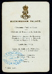 DINNER [held by] KING EDARD VII [at] "BUCKINGHAM PALACE, LONDON,ENGLAND]" (FOR;)