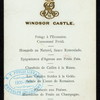 DINNER [held by] KING EDARD VII [at] "WINDSOR CASTLE; [ LONDON,ENGLAND]" (FOR;)