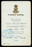 DINNER [held by] KING EDARD VII [at] "WINDSOR CASTLE; [ LONDON,ENGLAND]" (FOR;)