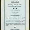 DINNER, NINETY-SIXTH ANNIVERSARY [held by] RHODE ISLAND MEDICAL SOCIETY [at] "MASONIC BUILDING, PROVIDENCE, RI" (OTHER(FRATERNAL ORGANIZATION PREMISES);)