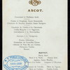 LUNCHEON FOR 120 GUEST [held by] EDWARD VII [at] ASCOT [ENGLAND] (OTHER (PRIVATE AREA);)