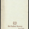 A LA CARTE MENU [held by] WALDORF-ASTORIA [at] "NEW YORK, NY" (HOTEL;)