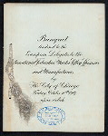 BANQUET TO THE EUROPEAN DELEGATES TO THE INTERNATIONAL FEDERTION OF MASTER COTTON SPINNER AND MANUFACTURERS [held by] THE CITY OF CHICAGO [at] "CHICAGO, IL"