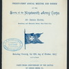 TWENTY-FIRST ANNUAL DINNER AND MEETING [held by] SOCIETY OF THE NINETEENTH ARMY CORPS [at] "ST. DENIS HOTEL, BROADWAY AND ELEVENTH STREET, NEW YORK" (HOTEL;)