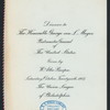 DINNER TO THE HONORABLE GEORGE VON L. MEYER, POSTMASTER GENERAL OF THE UNITED STATES [held by] W. ATLEE BURPEE [at] "UNION LEAGUE, THE, PHILADELPHIA, PA" (OTHER (CLUB);)
