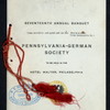 SEVENTEENTH ANNUAL BANQUET [held by] PENNSYLVANIA-GERMAN SOCIETY [at] "HOTEL WALTON, PHILADELPHIA [PA]" (HOTEL;)