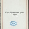 DAILY MENU [held by] THE THORNDIKE HOTEL [at] "BOSTON, MA" (HOTEL;)