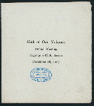 ANNUAL MEETING [held by] CLUB OF ODD VOLUMES [at] "ALGONQUIN CLUB, BOSTON, MA" (OTHER [PRIVATE?];)