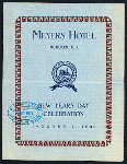 DINNER [held by] MEYERS HOTEL [at] "HOBOKEN,NJ" (HOTEL;)