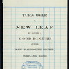 DINNER [held by] NEW FALMOUTH HOTEL [at] "PORTLAND,ME" (HOTEL;)