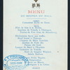 MENU DU SOUPER DU BALL [held by] P.H. [at] "[NEWCASTLE-ON-TYNE], ENGLAND"