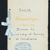 DINNER [held by] GRAND LODGE OF NORWAY [at] "CHRISTIANIA, NORWAY [OSLO]" (FOR;)
