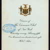 DINNER [held by] THE ECONOMIC CLUB OF NEW YORK [at] HOTEL ASTOR (HOTEL;)