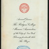 ANNUAL DINNER [held by] RUTGERS COLLEGE ALUMNI ASSOCIATION OF THE CITY OF NEW YORK [at] "PLAZA, THE" (HOTEL;)