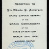 RECEPTION TO SIR EDWIN B.ANDERSON,GRAND CAPTAIN GENERAL [held by] GRAND COMMANDERY OF THE STAT OF NY [at] "MASONIC TEMPLE, NY" (REST;)