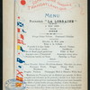 DINNER [held by] COMPNGNIE GENERAL TRANSATLANTIQUE [at] ABOARD PAQUEBOT LA LORRAINE (SS;)