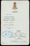 BOX AT ASCOT RACES [held by] EDWARD VII [at] "ASCOT, ENGLAND" (FOR;)