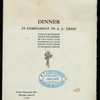 DINNER TO A.L. CRAIG [held by] PORTLAND COMMERCIAL CLUB [at] COMMERCIAL CLUB (OTHER (PRIVATE CLUB);)