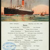 DAILY MENU [held by] CUNARD STEAM SHIP COMPANY LIMITED [at] "ABOARD R.M.S. ""ETRURIA""" (SS;)