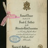 FAREWELL DINNER TENDERED TO FRANK C. SAFFORD [held by] MILWAUKEE HOTEL ASSOCIATION [at] ST. CHARLES HOTEL (HOTEL;)